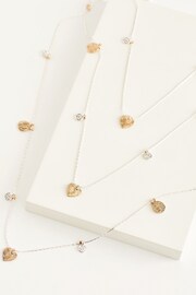 Gold Tone/Silver Tone Multi Row Heart Necklace - Image 3 of 4