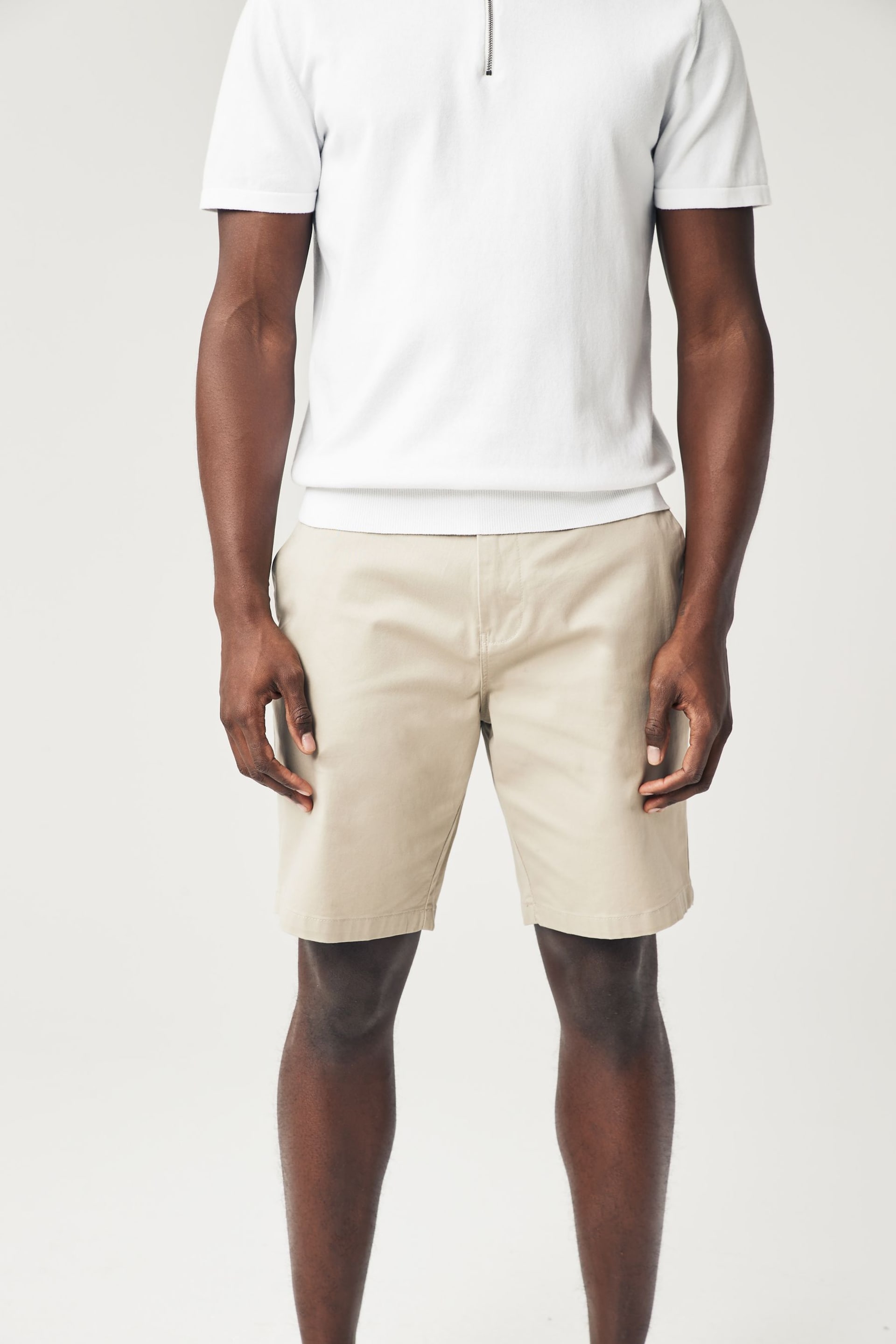 Navy Blue/Grey/Stone Straight Stretch Chinos Shorts 3 Pack - Image 11 of 11