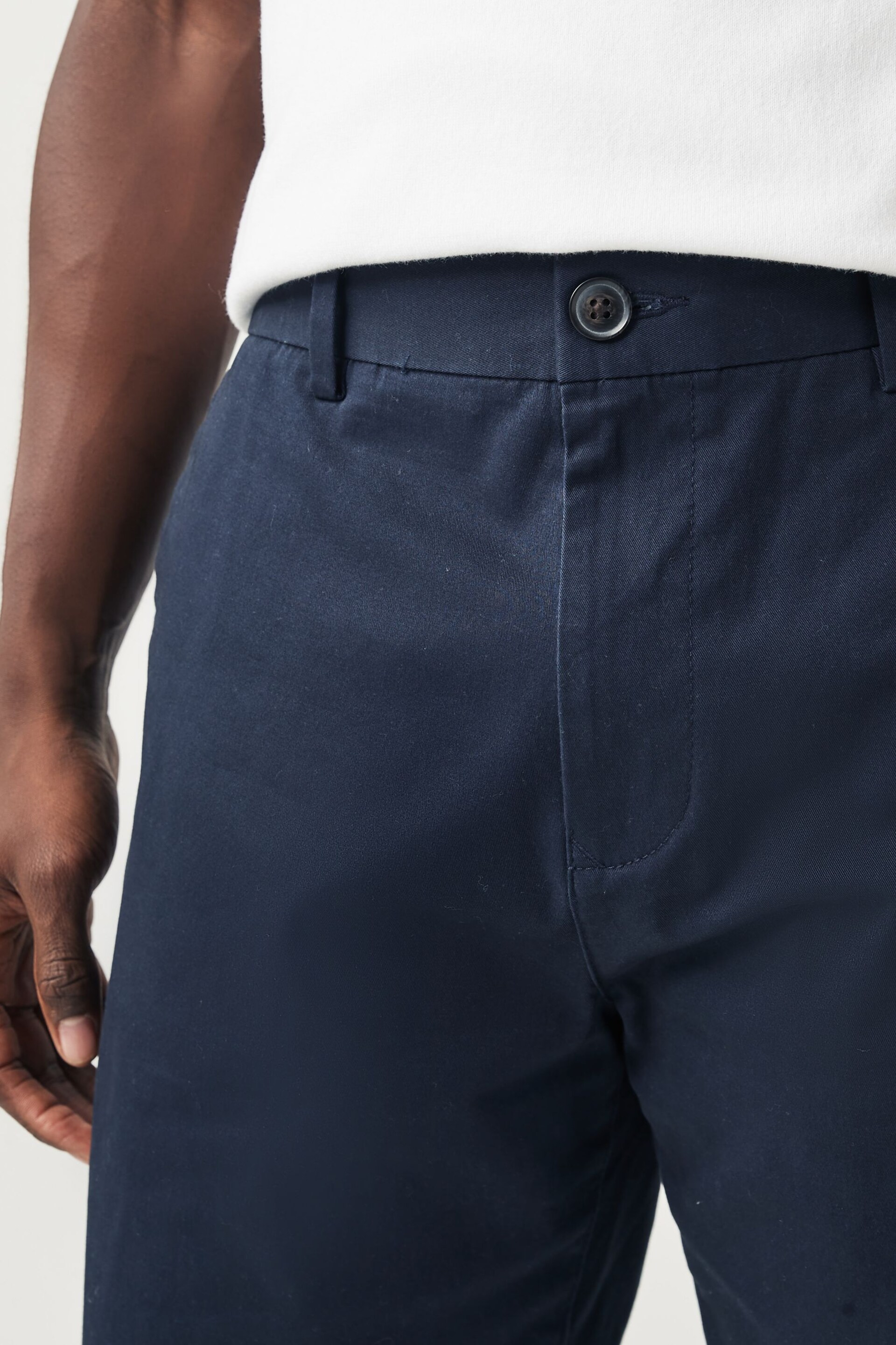 Navy Blue/Grey/Stone Straight Stretch Chinos Shorts 3 Pack - Image 9 of 11