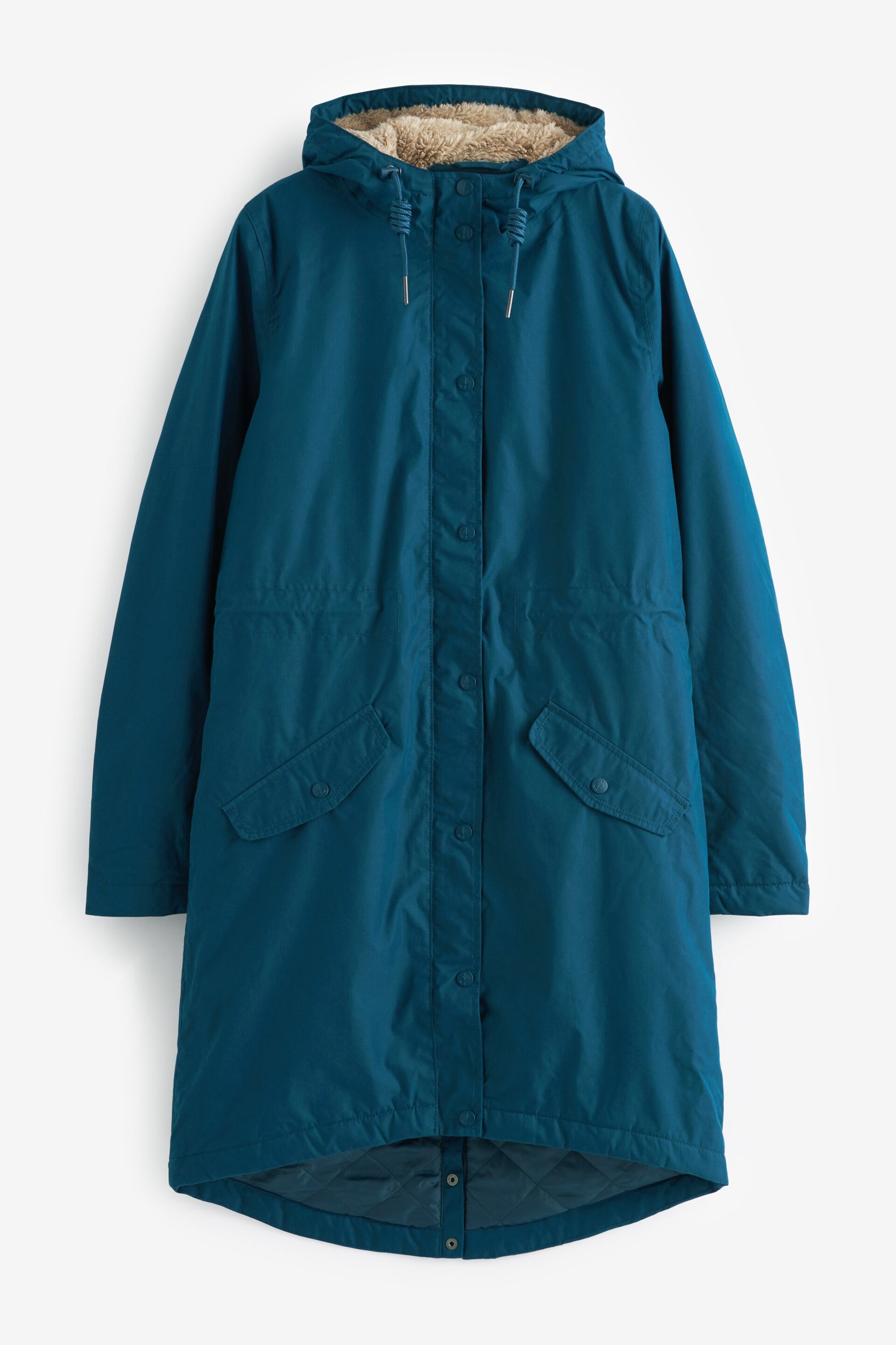 Seasalt Cornwall Teal Blue Waterproof Plant Hunter 2 Coat - Image 5 of 7