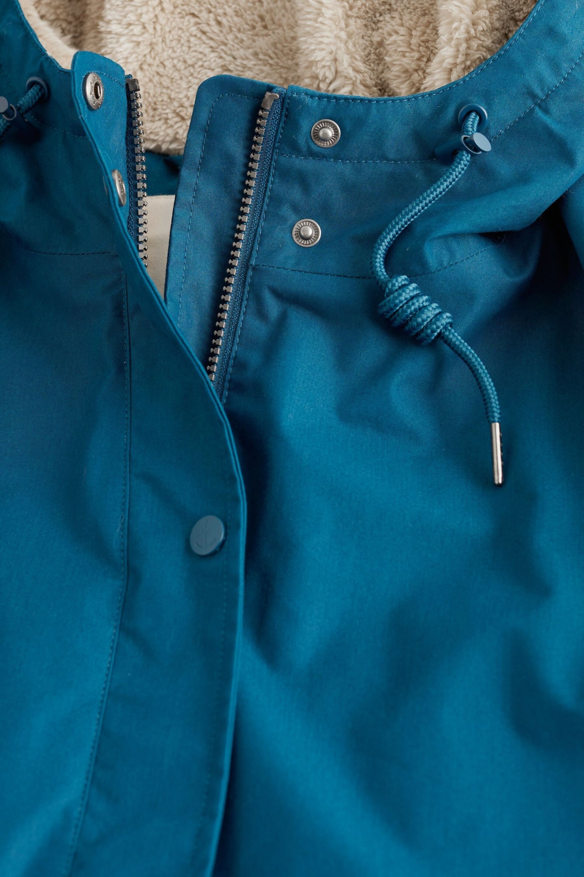 Seasalt Cornwall Teal Blue Waterproof Plant Hunter 2 Coat - Image 7 of 7