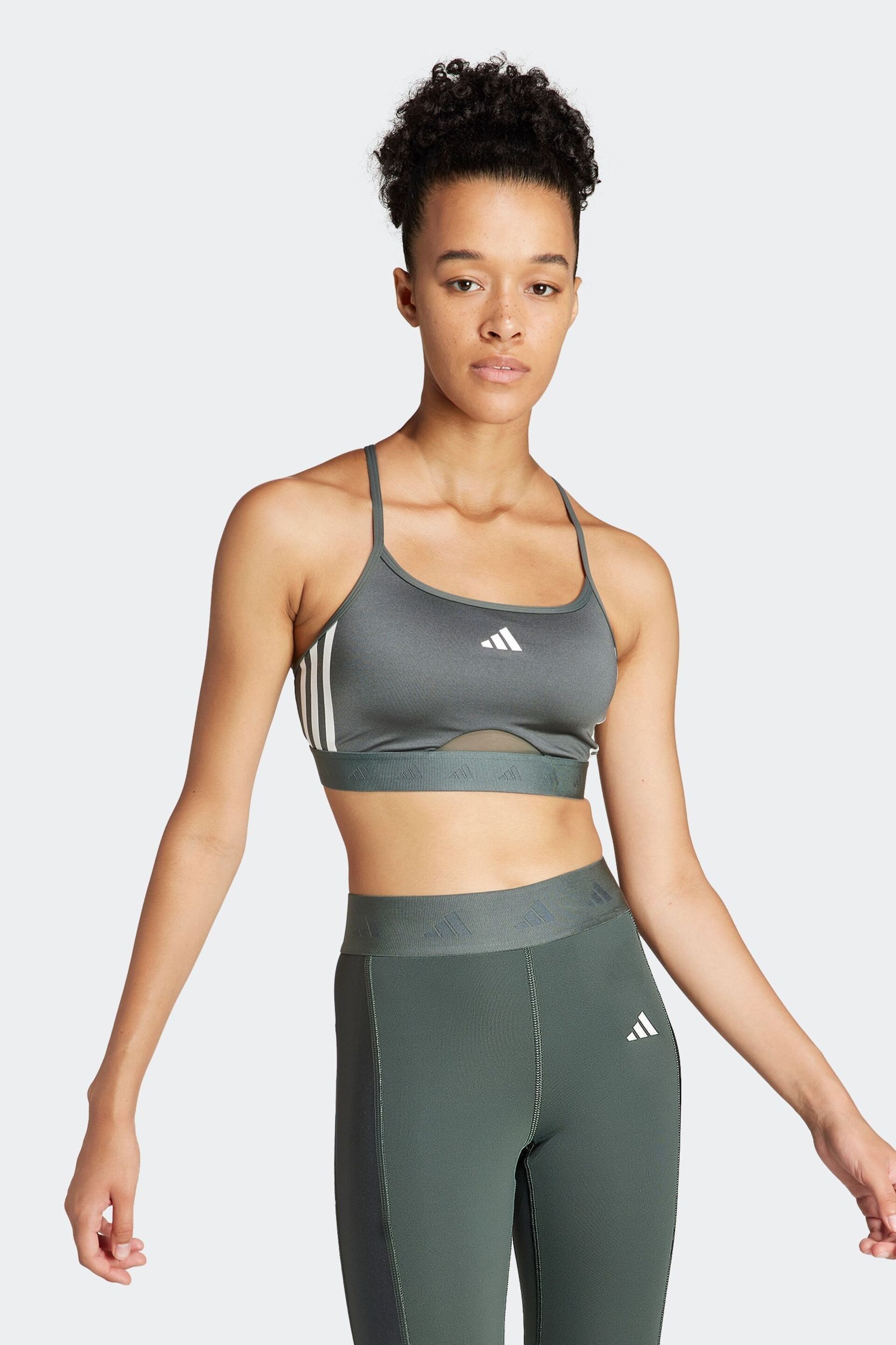 adidas Green Hyperglam Shine Bralette - Image 1 of 8