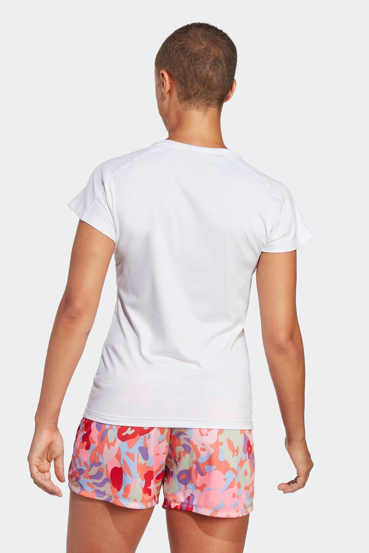 adidas Reflective White Aeroready Train Essentials Minimal Branding V-Neck T-Shirt - Image 2 of 7