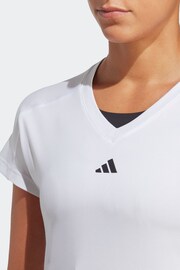 adidas White Aeroready Train Essentials Minimal Branding V-Neck T-Shirt - Image 5 of 7