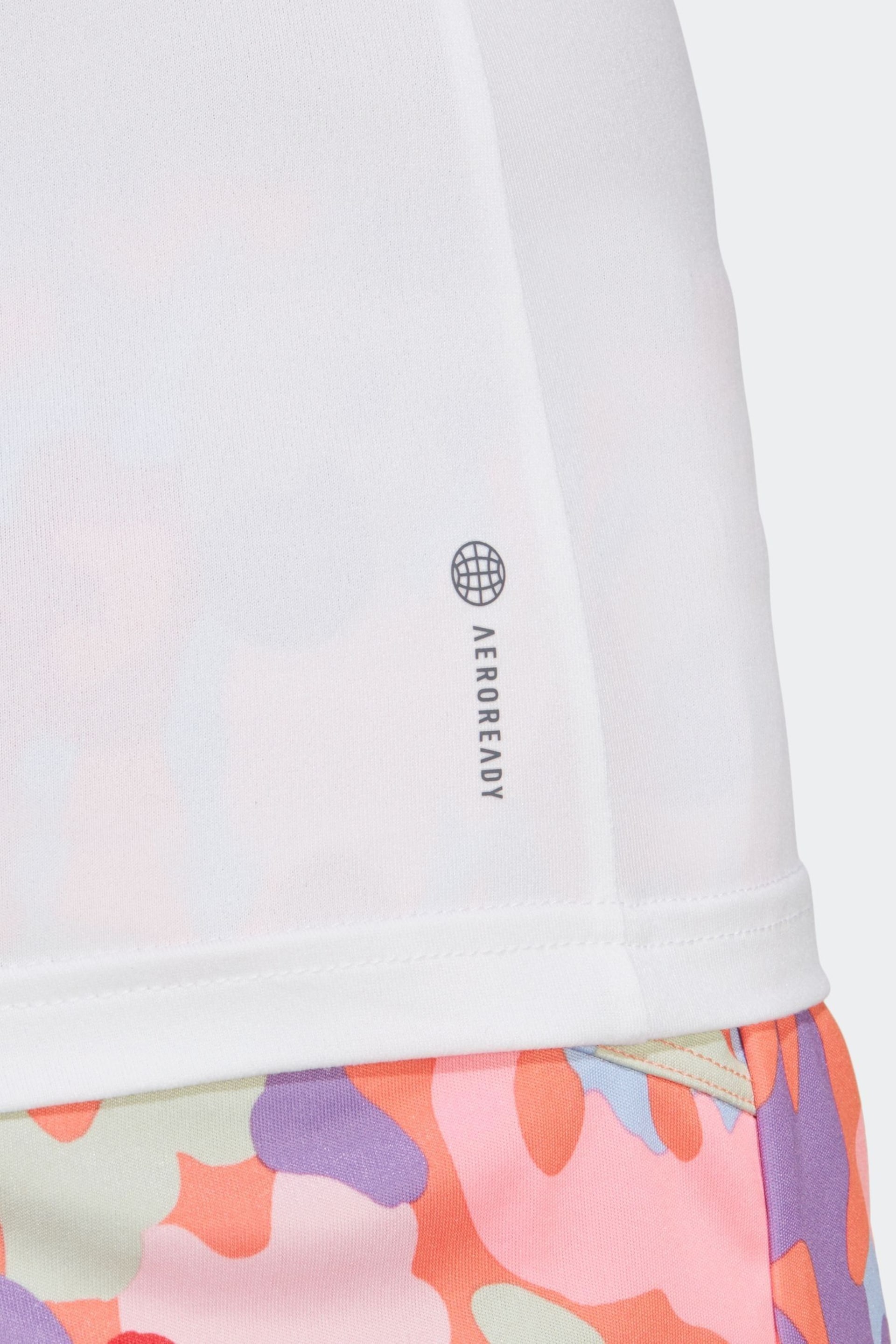 adidas White Aeroready Train Essentials Minimal Branding V-Neck T-Shirt - Image 6 of 7