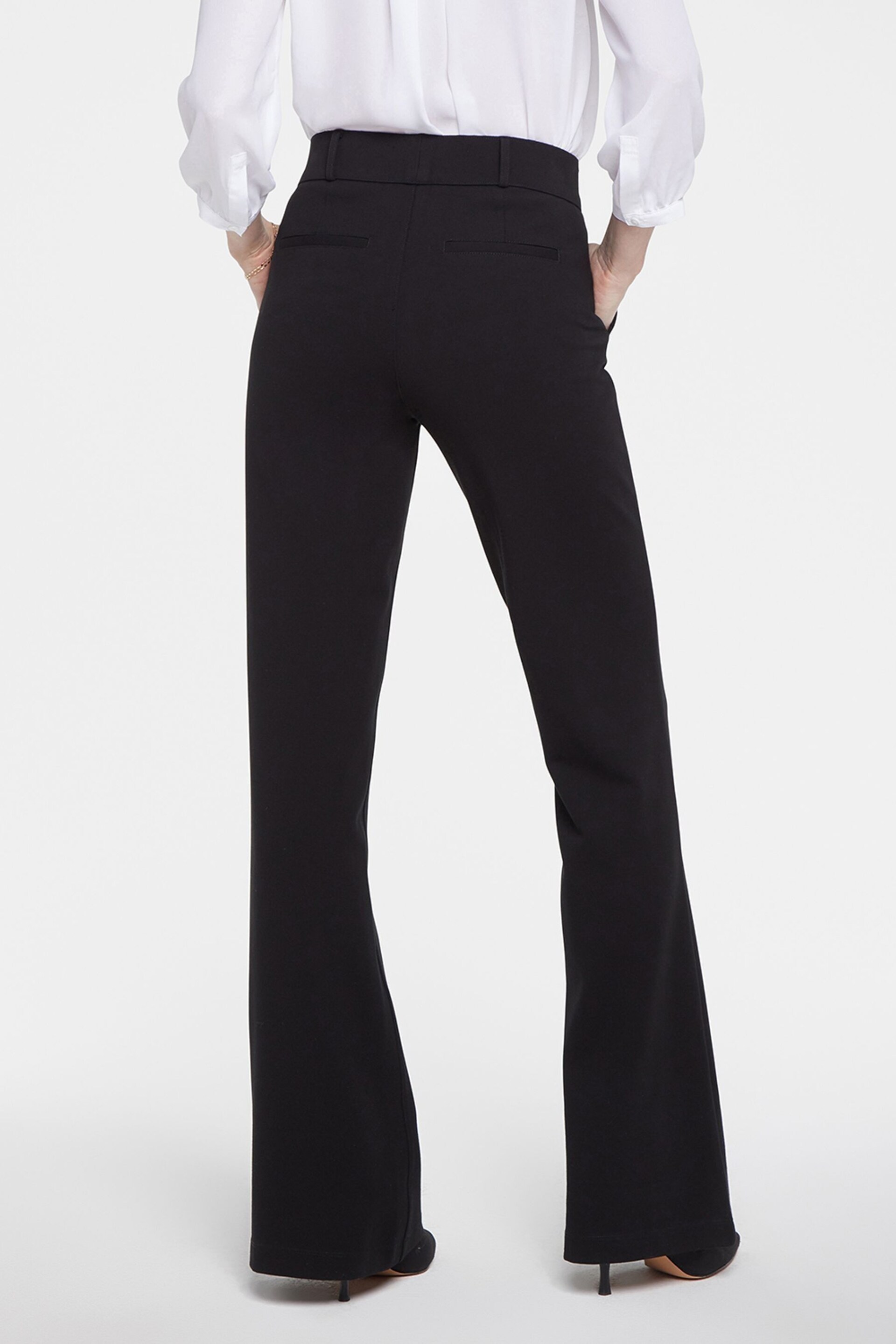 NYDJ Black Pull On Flare Leg Ponte Jersey Trousers - Image 4 of 5