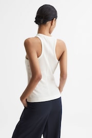 Reiss White Zoe Crew Neck Ribbed Racer Vest Top - Image 5 of 6