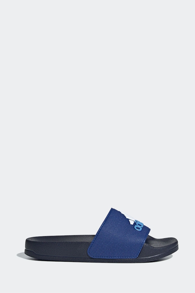 adidas Dark Blue Kids Adilette Youth Sliders - Image 1 of 8