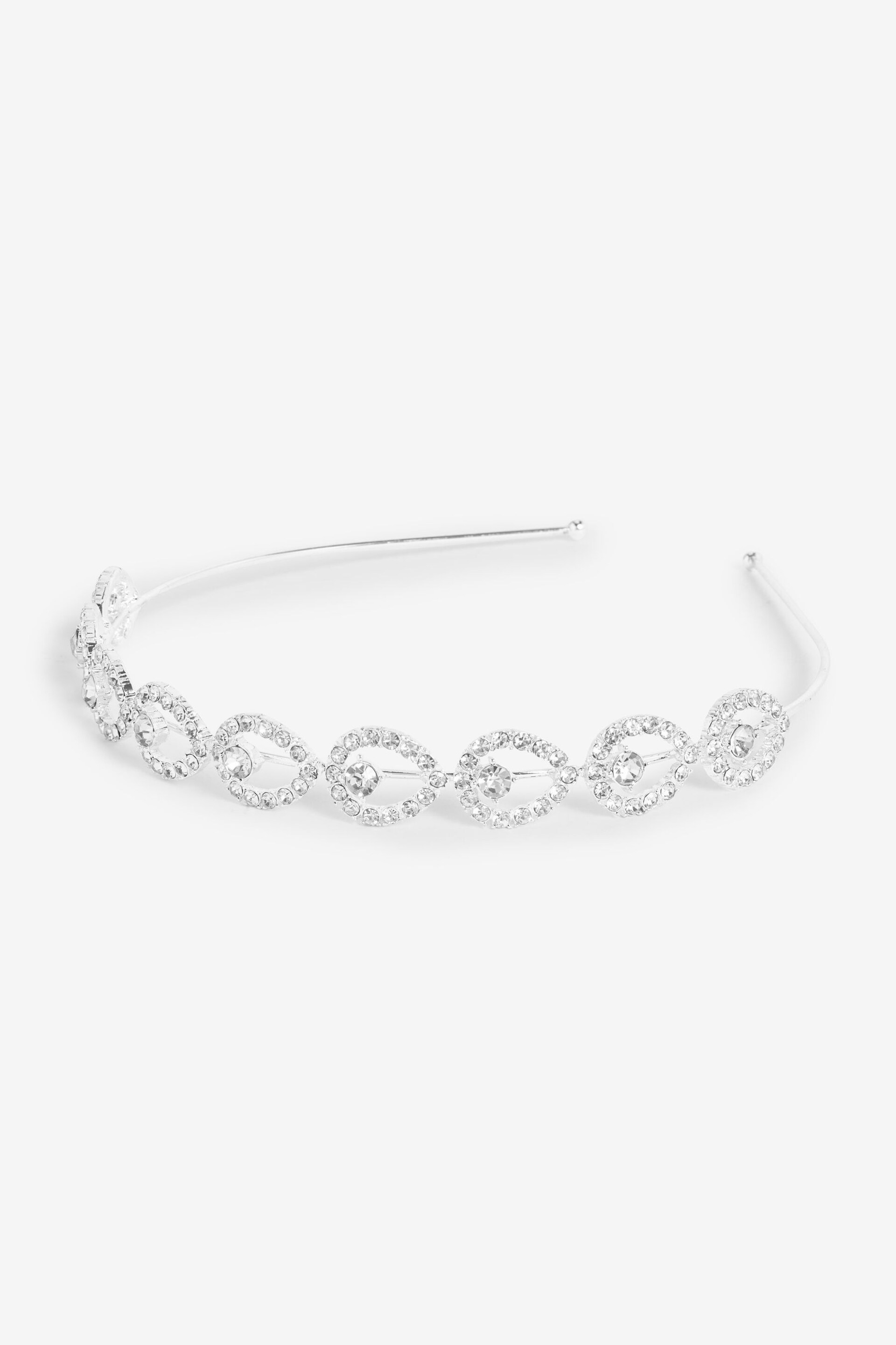 Silver Tone Teardrop Sparkle Headband - Image 3 of 3