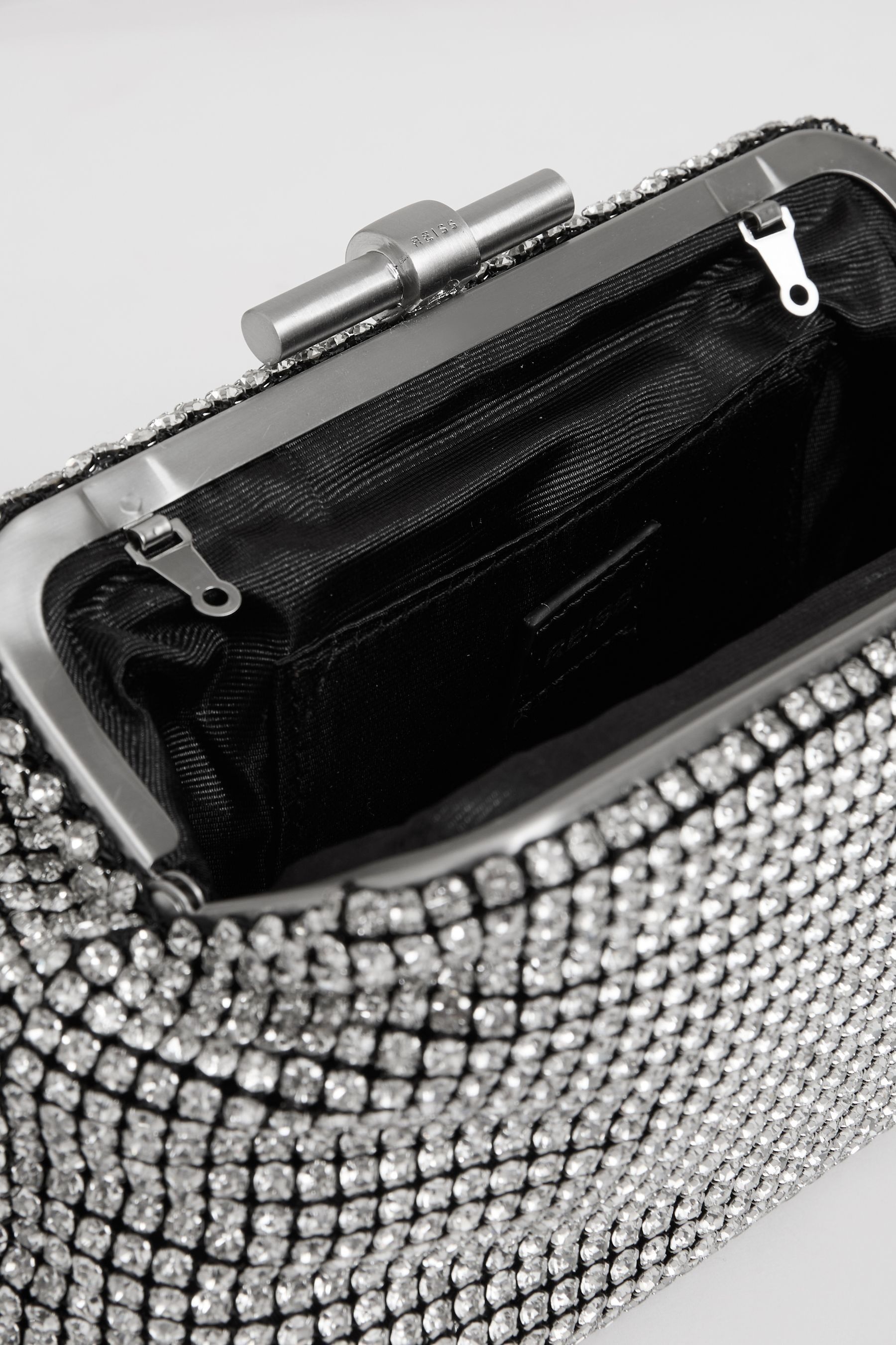 Buy Reiss Silver Adaline Embellished Clutch Bag from Next Luxembourg