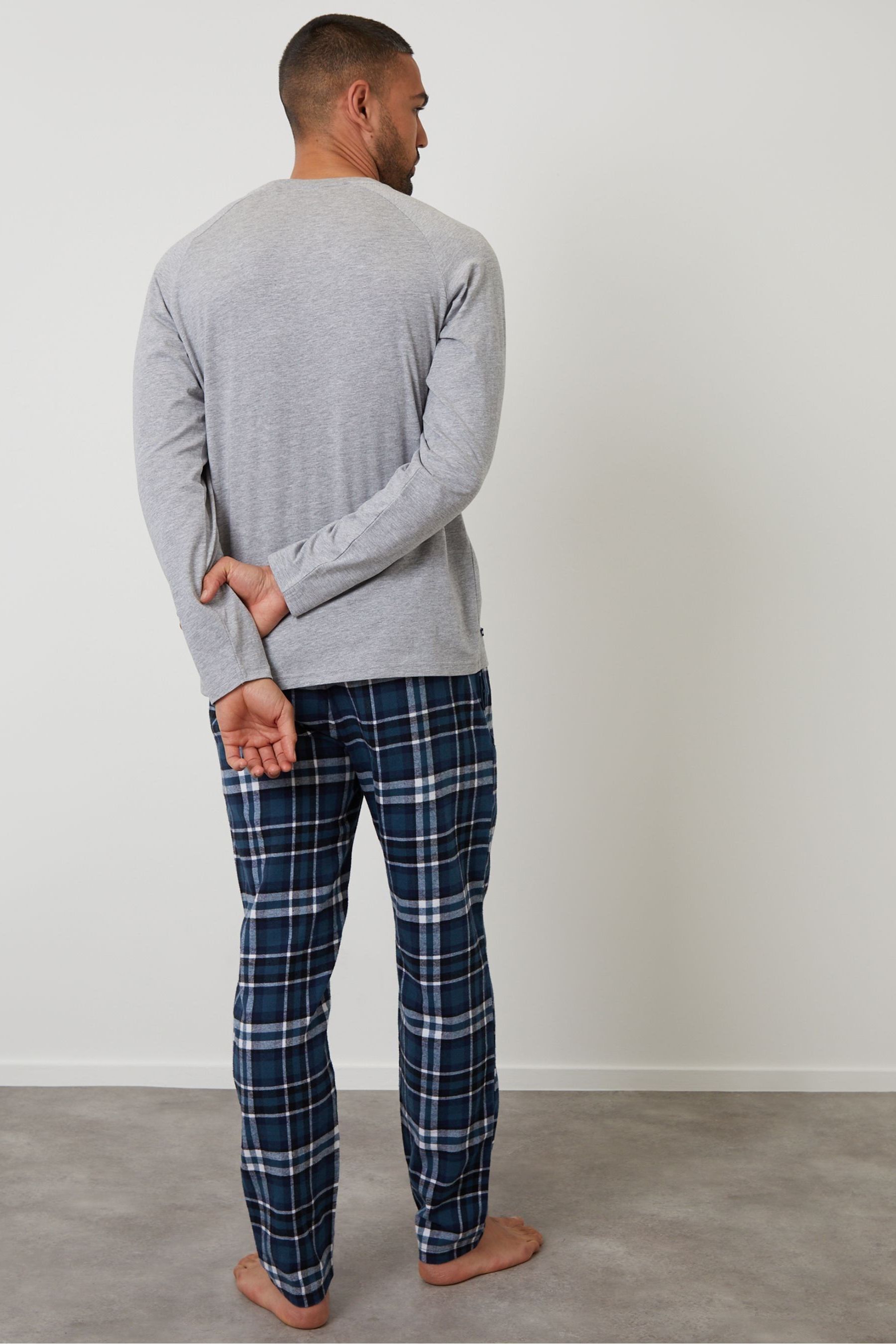 Buy Threadbare Light Grey 100 Cotton Blend Long Sleeve Pyjamas Set from the Next UK online shop