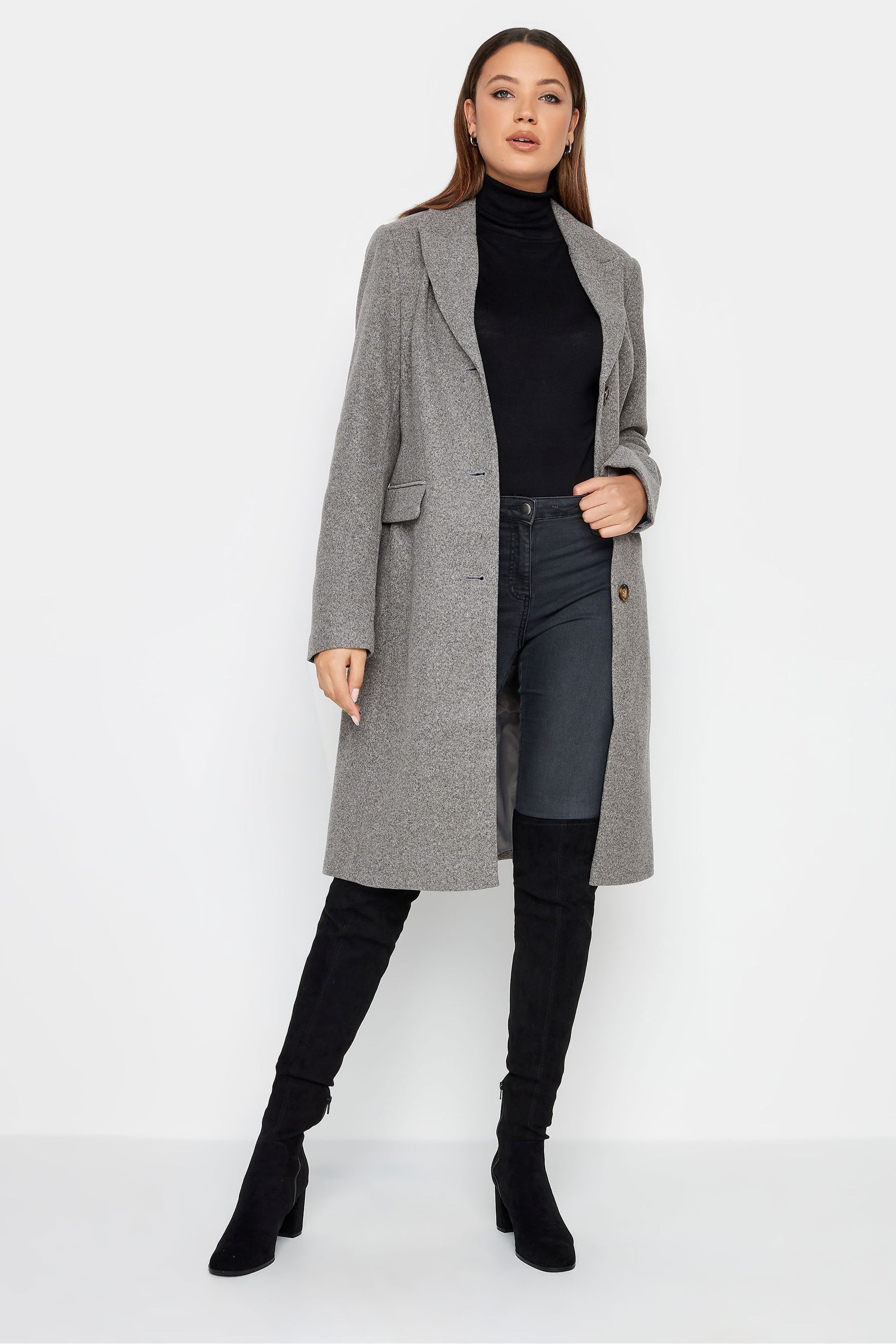 Buy Long Tall Sally Grey Midi Formal Coat from Next Luxembourg