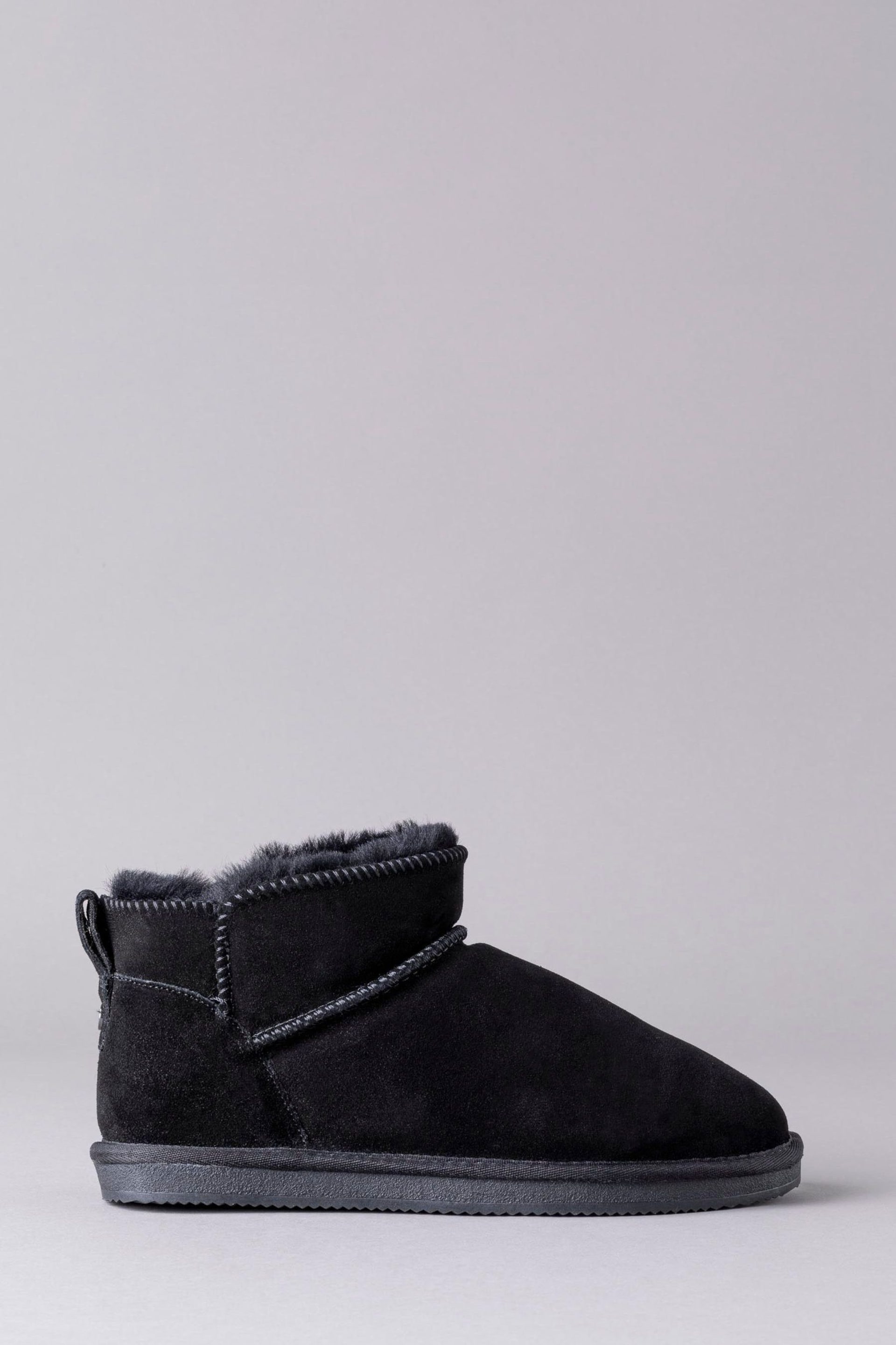Lakeland Leather Black Ladies Sheepskin Mini Boot Slippers - Image 1 of 5