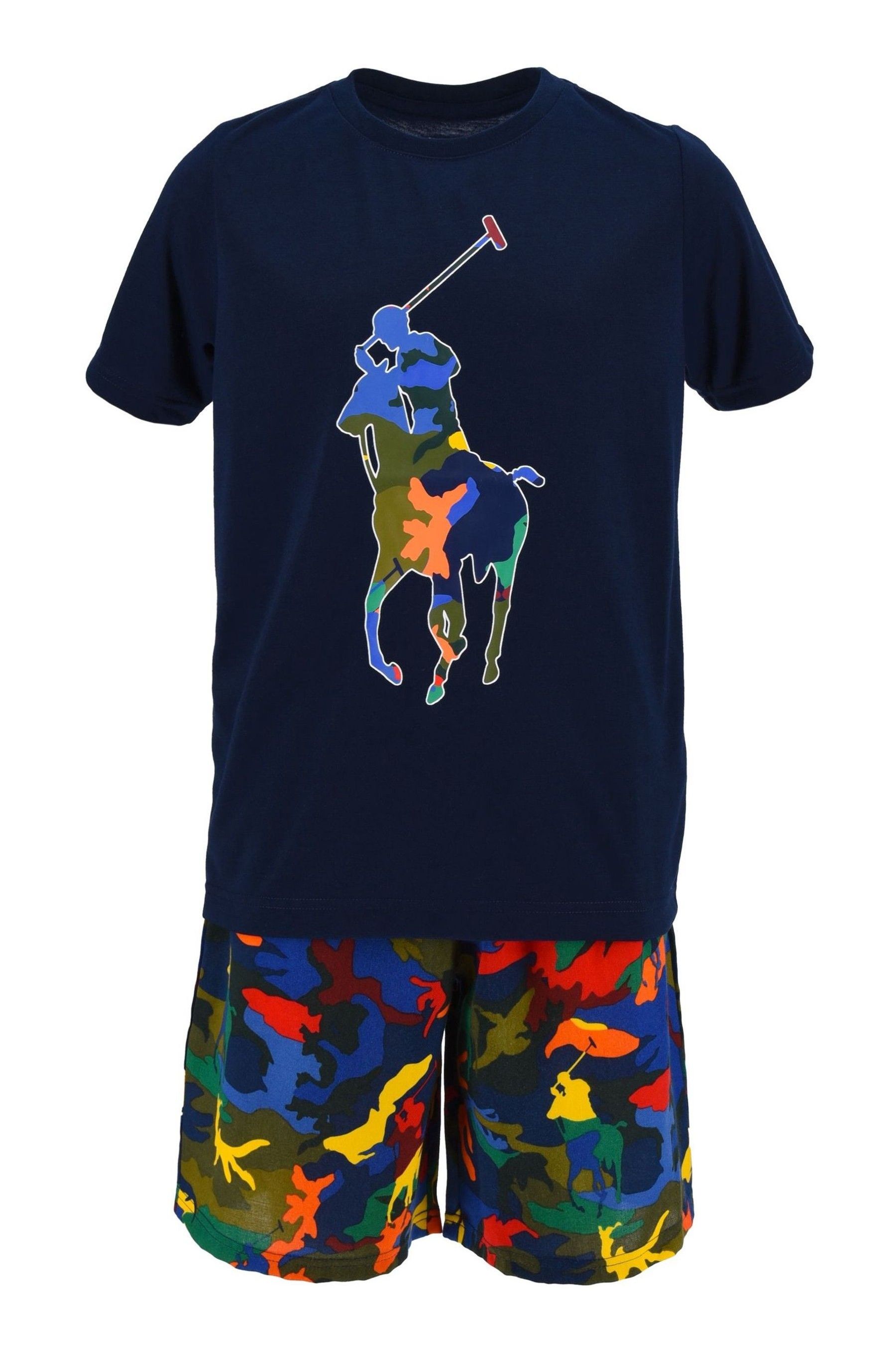 Buy Polo Ralph Lauren Navy Blue Camo Pony Player Pyjamas Set from Next Luxembourg