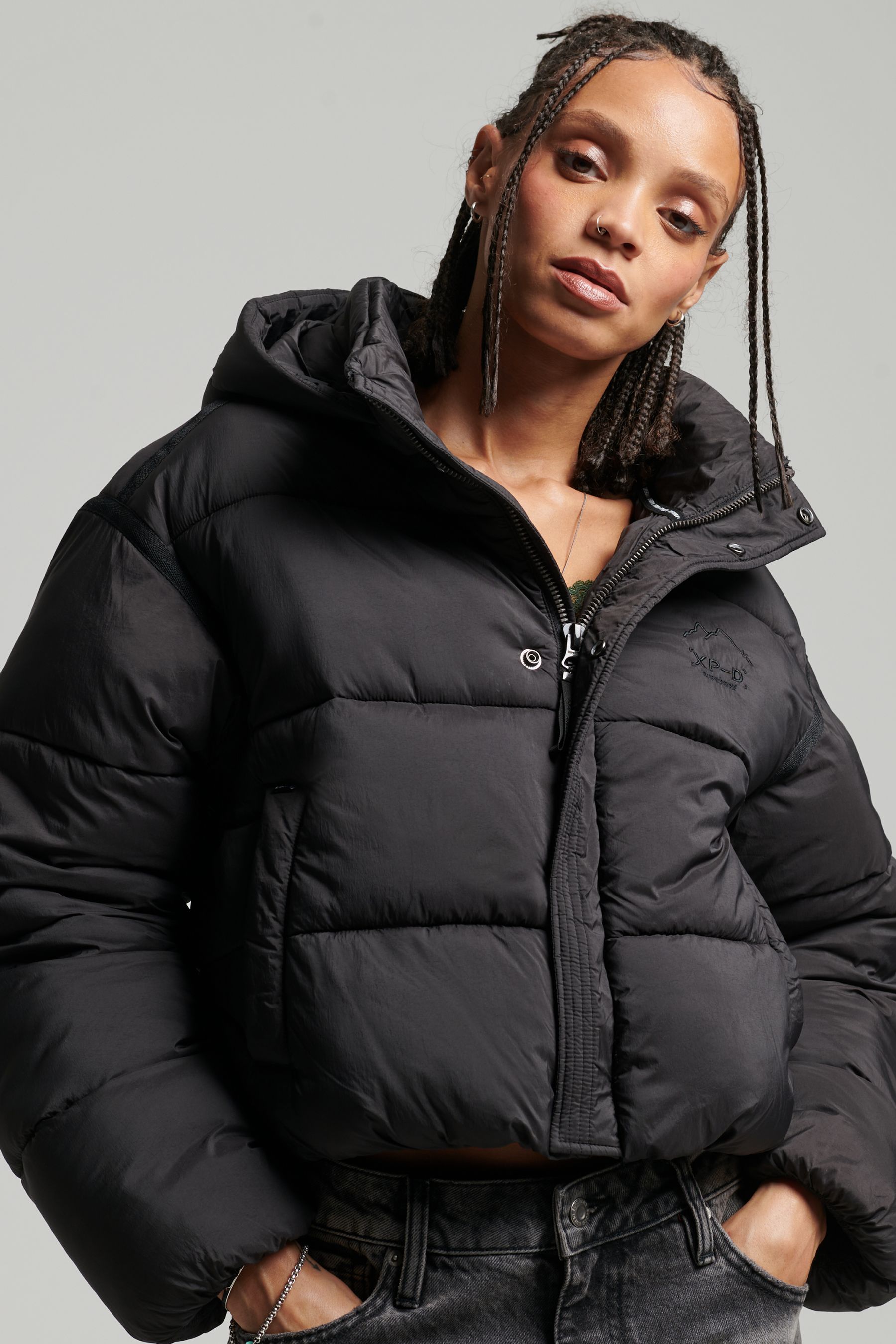 Superdry cocoon parka jacket grey sales