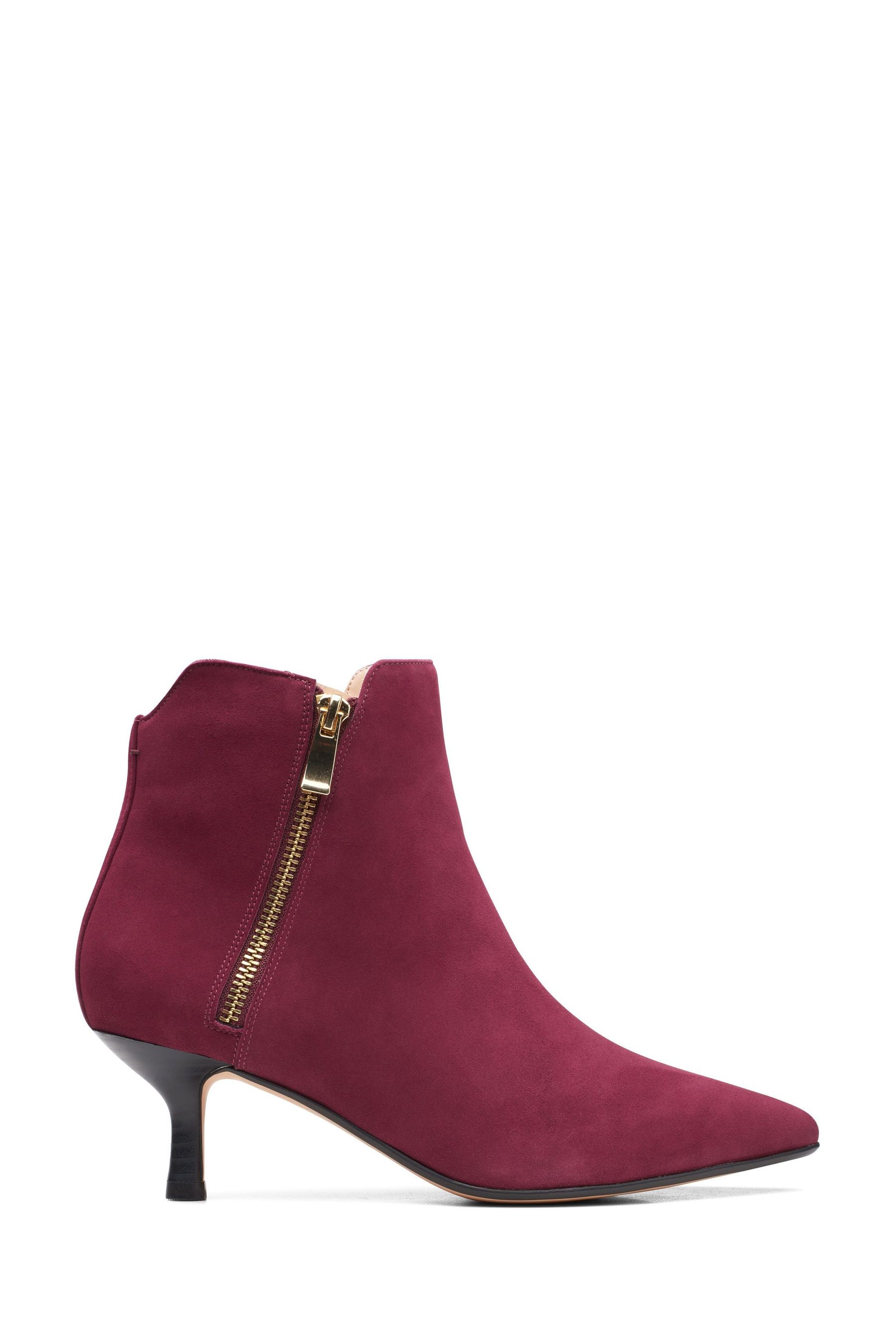 Clarks red ankle boots discount