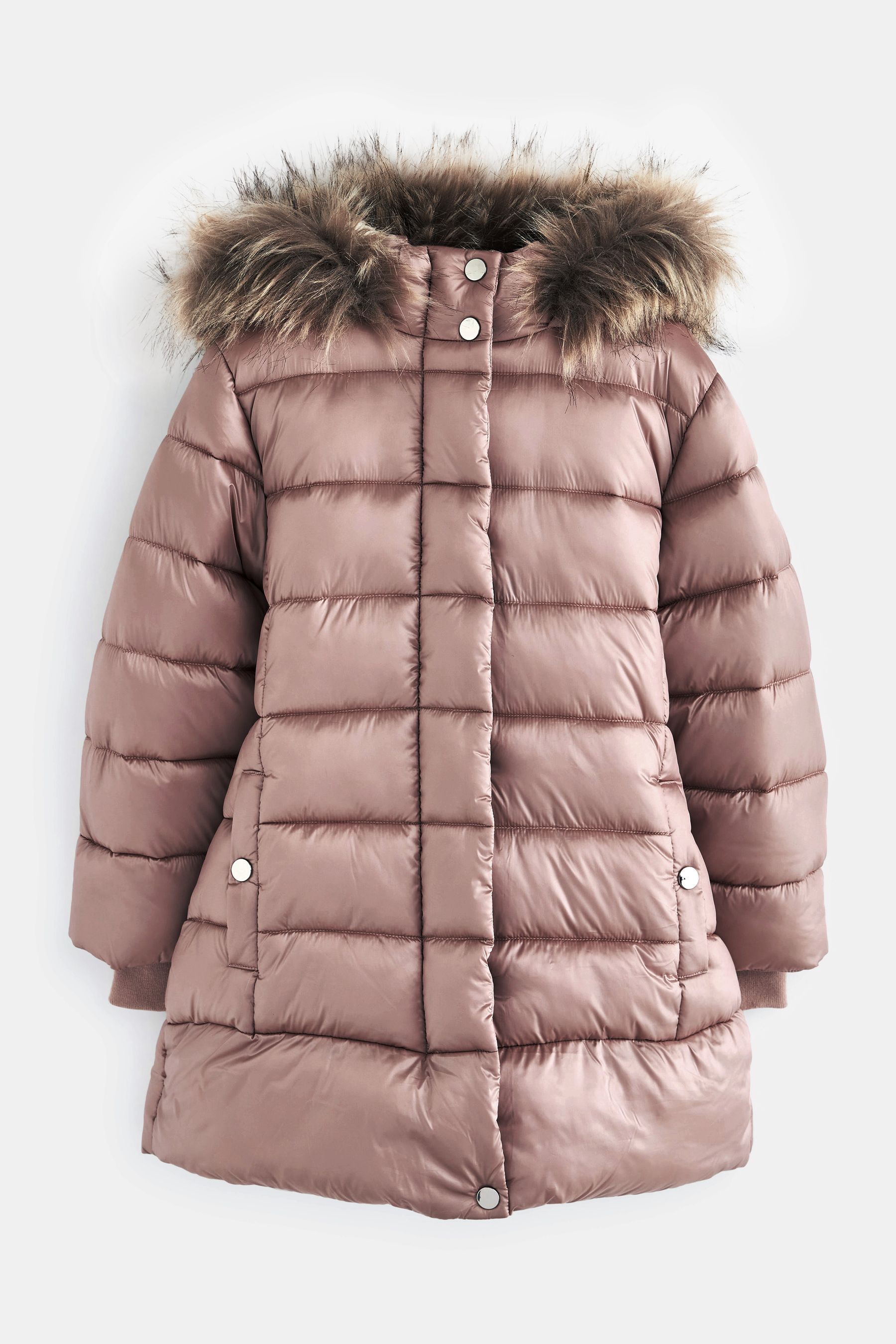 Buy Toffee Pink Shower Resistant Faux Fur Trim Padded Coat 3 16yrs from Next Luxembourg