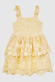 Reiss Lemon Bethany Junior Bow Strap Lace Dress - Image 2 of 6