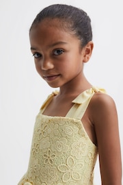 Reiss Lemon Bethany Junior Bow Strap Lace Dress - Image 4 of 6
