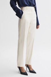 Reiss Cream Ember Slim Fit High Rise Trousers - Image 3 of 5