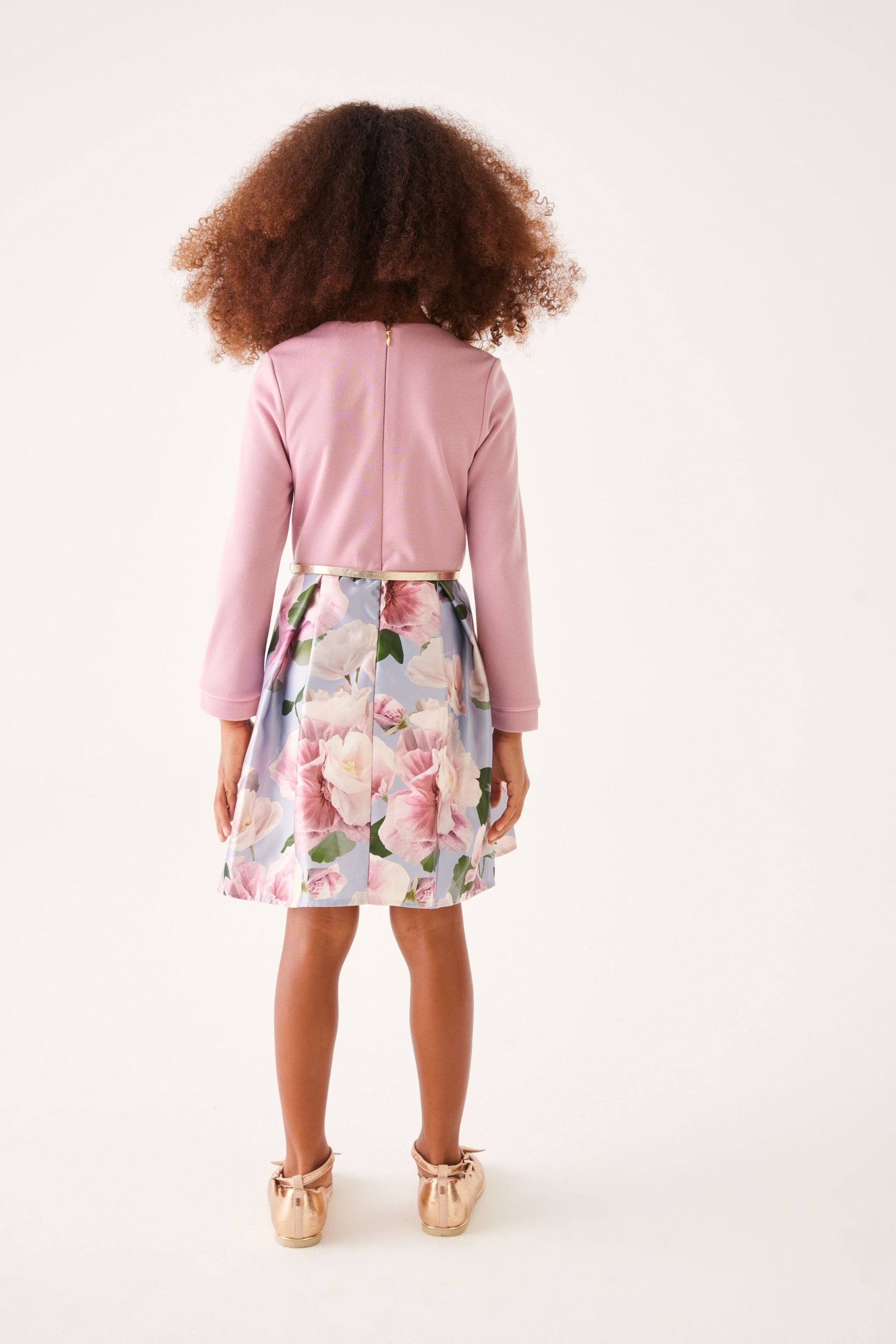 Baker by Ted Baker Pink Long Sleeve Floral Dress - Image 2 of 9