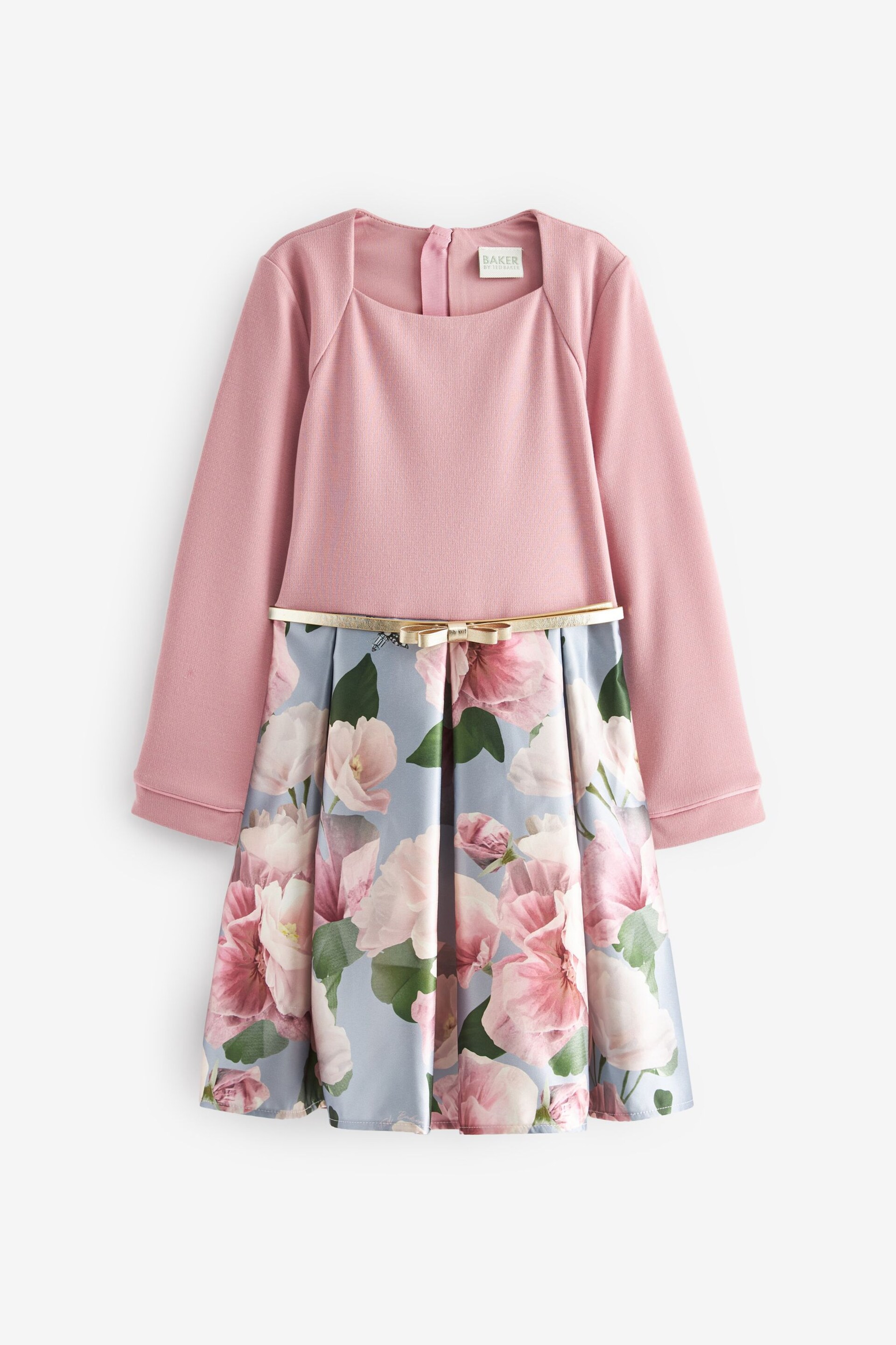 Baker by Ted Baker Pink Long Sleeve Floral Dress - Image 6 of 9
