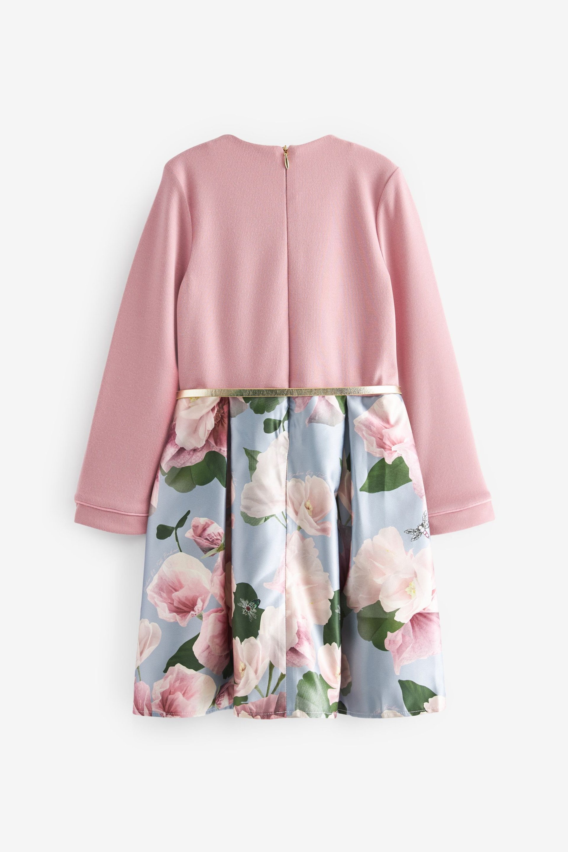 Baker by Ted Baker Pink Long Sleeve Floral Dress - Image 7 of 9