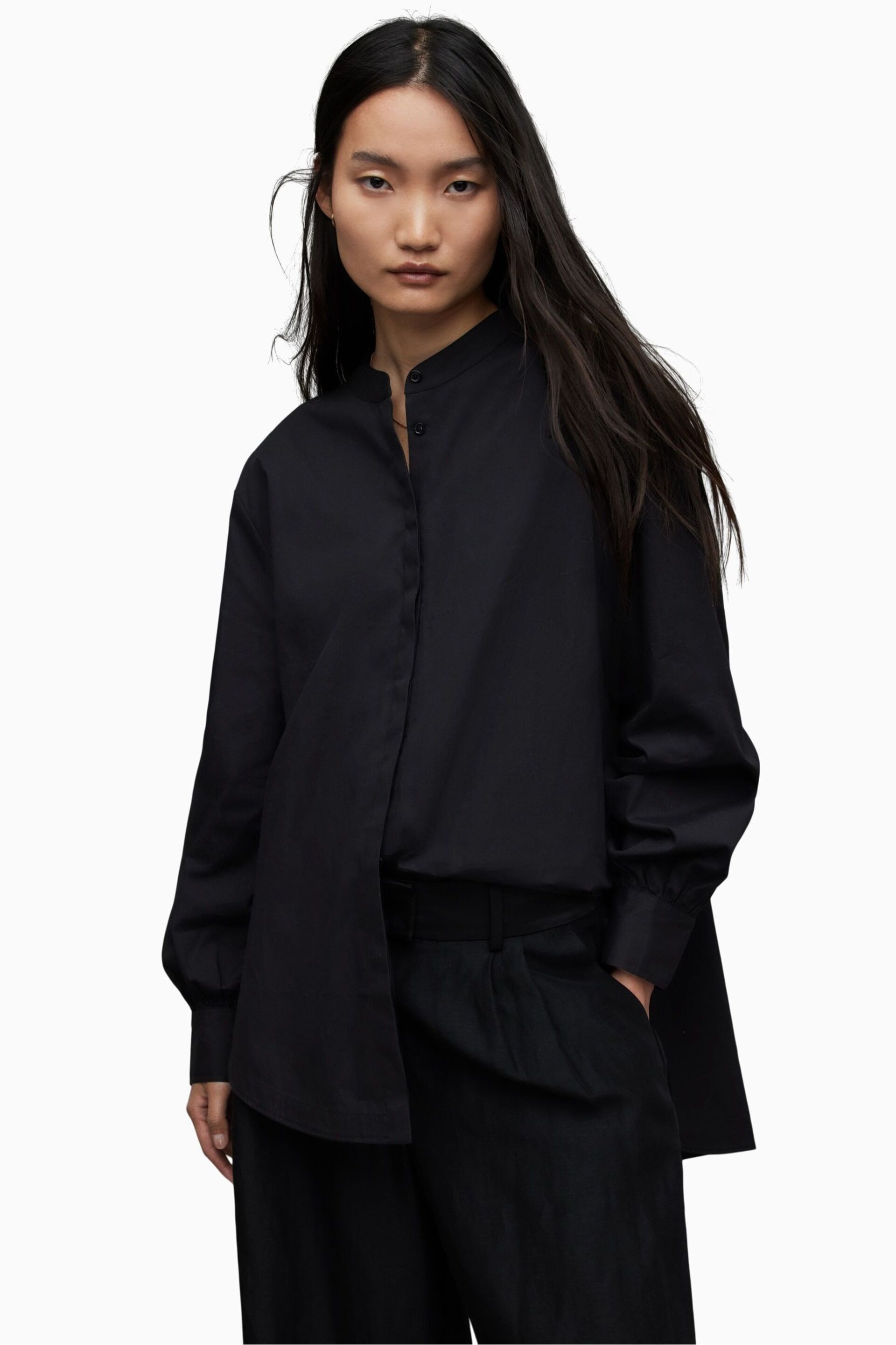 AllSaints Black Marcie Shirt - Image 5 of 7