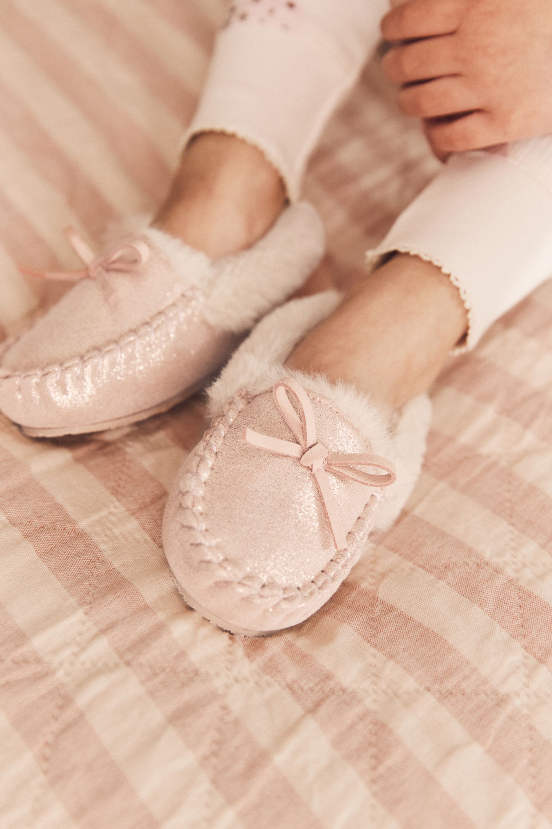 Sherpa lined glitter moccasins online