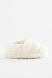 Cream Borg Teddy Borg Fleece Slippers - Image 4 of 7