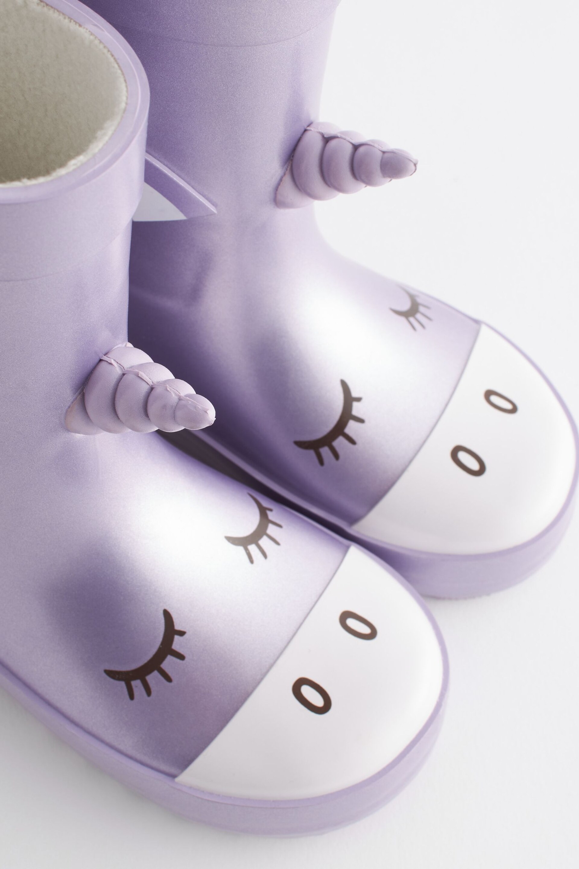 Lilac Purple Unicorn Handle Wellies - Image 3 of 5