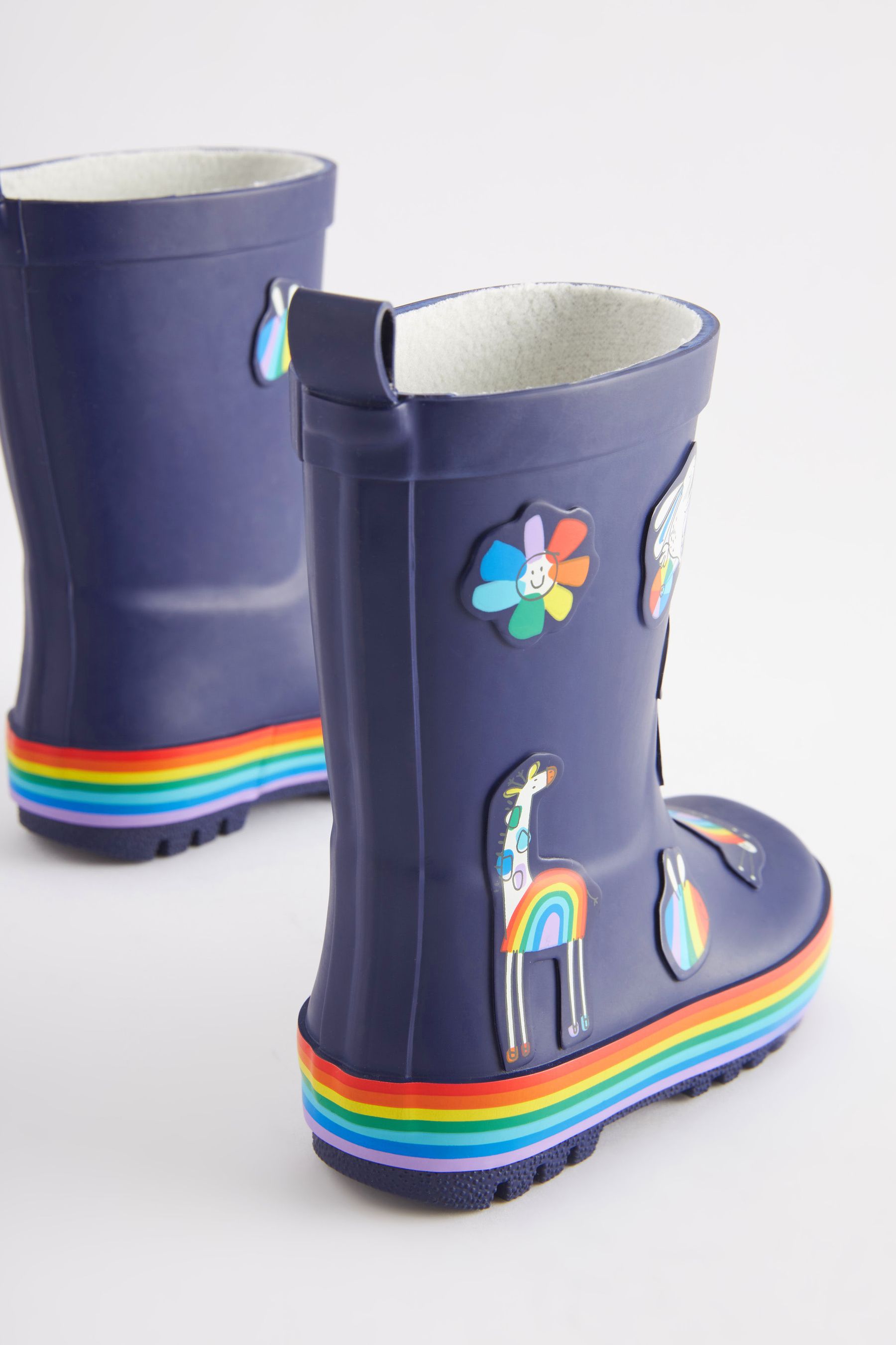 Buy Navy Blue Rainbow Rubber Wellies from Next Luxembourg