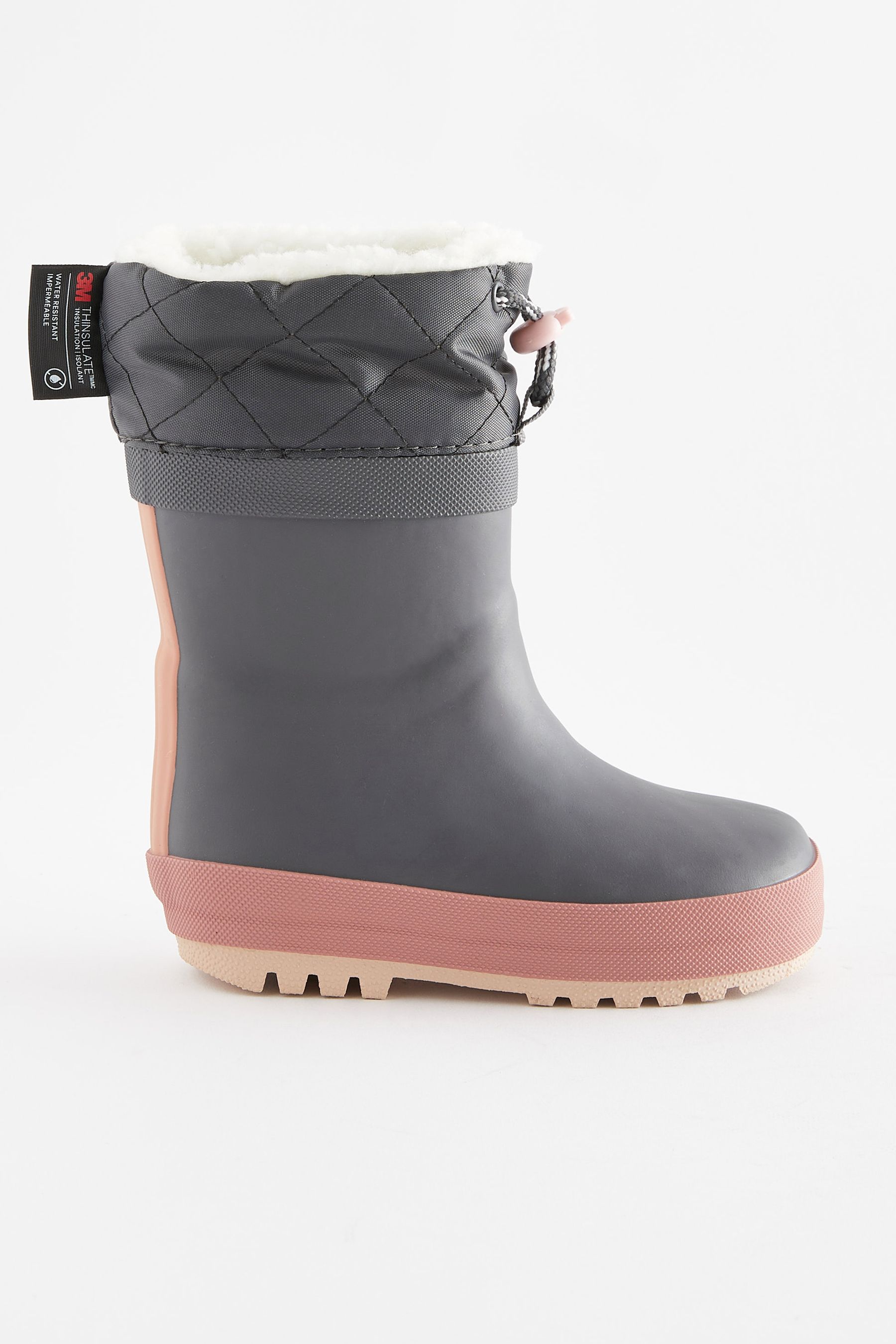 Buy Charcoal Grey Thermal Thinsulate Lined Cuff Wellies from Next Luxembourg