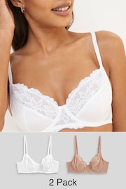 Nude/White Non Pad Full Cup Bras 2 Pack - Image 1 of 6