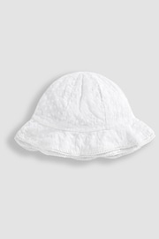 JoJo Maman Bébé White Broderie Anglaise Sun Hat - Image 2 of 4