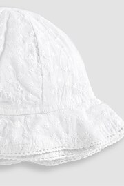 JoJo Maman Bébé White Broderie Anglaise Sun Hat - Image 3 of 4