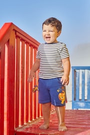 JoJo Maman Bébé Ecru Navy Stripe Stripe T-Shirt - Image 2 of 5