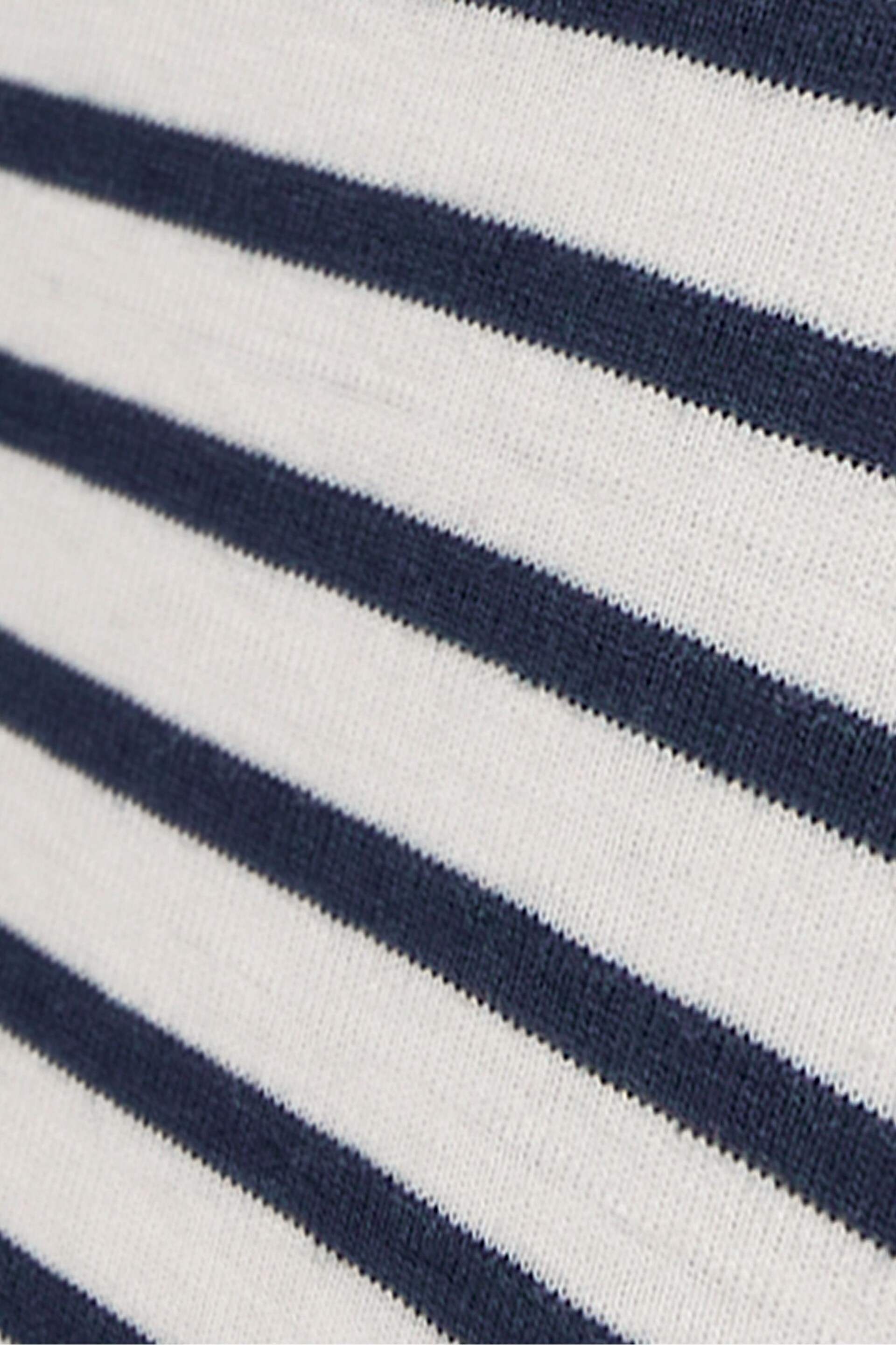 JoJo Maman Bébé Ecru Navy Stripe Stripe T-Shirt - Image 5 of 5