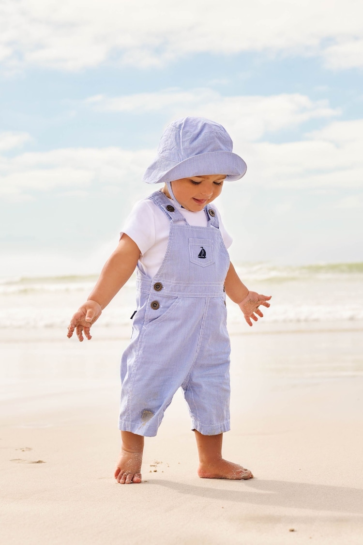 JoJo Maman Bébé Blue Stripe Sun Hat - Image 1 of 3