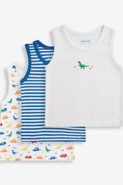 JoJo Maman Bébé Dinosaur 3-Pack Boys' Vest Set - Image 1 of 5