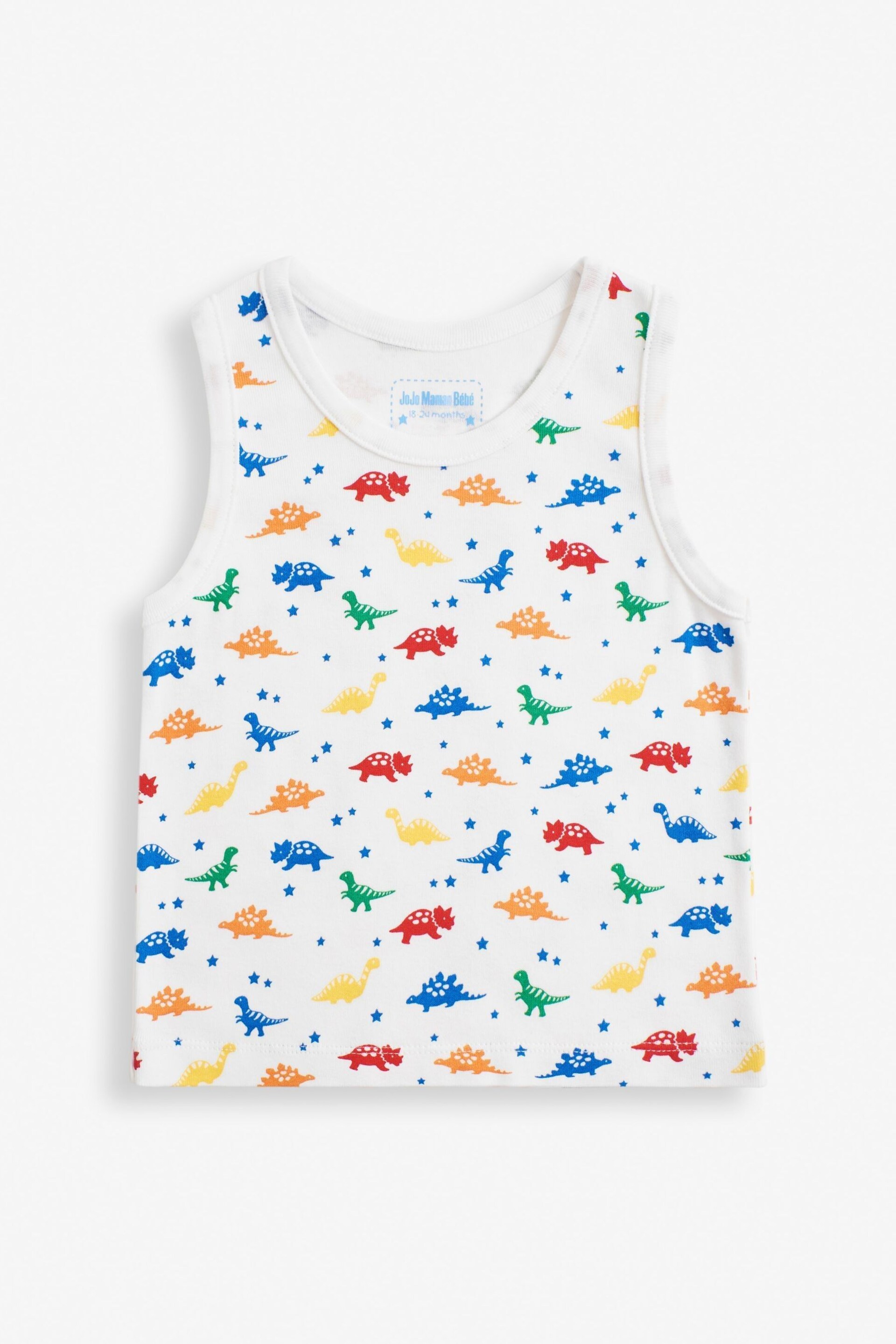 JoJo Maman Bébé Dinosaur 3-Pack Boys' Vest Set - Image 2 of 5