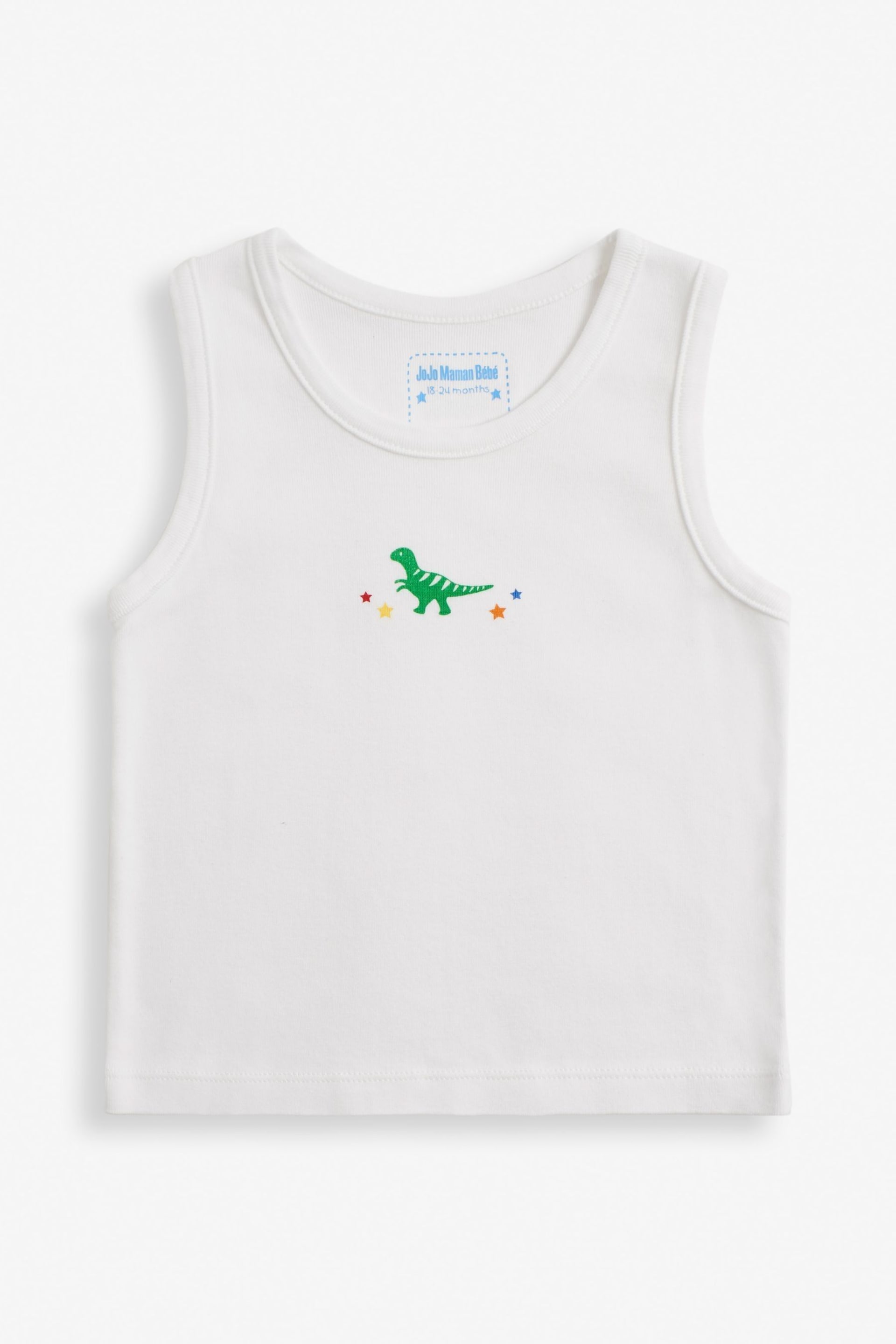 JoJo Maman Bébé Dinosaur 3-Pack Boys' Vest Set - Image 3 of 5