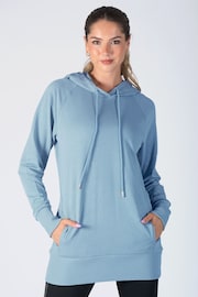 Pineapple Blue Longline Logo Hoodie - Image 1 of 5