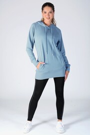 Pineapple Blue Longline Logo Hoodie - Image 3 of 5