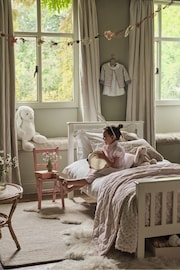 The White Company Pink Reversible Floral PomPom Quilt - Image 2 of 4