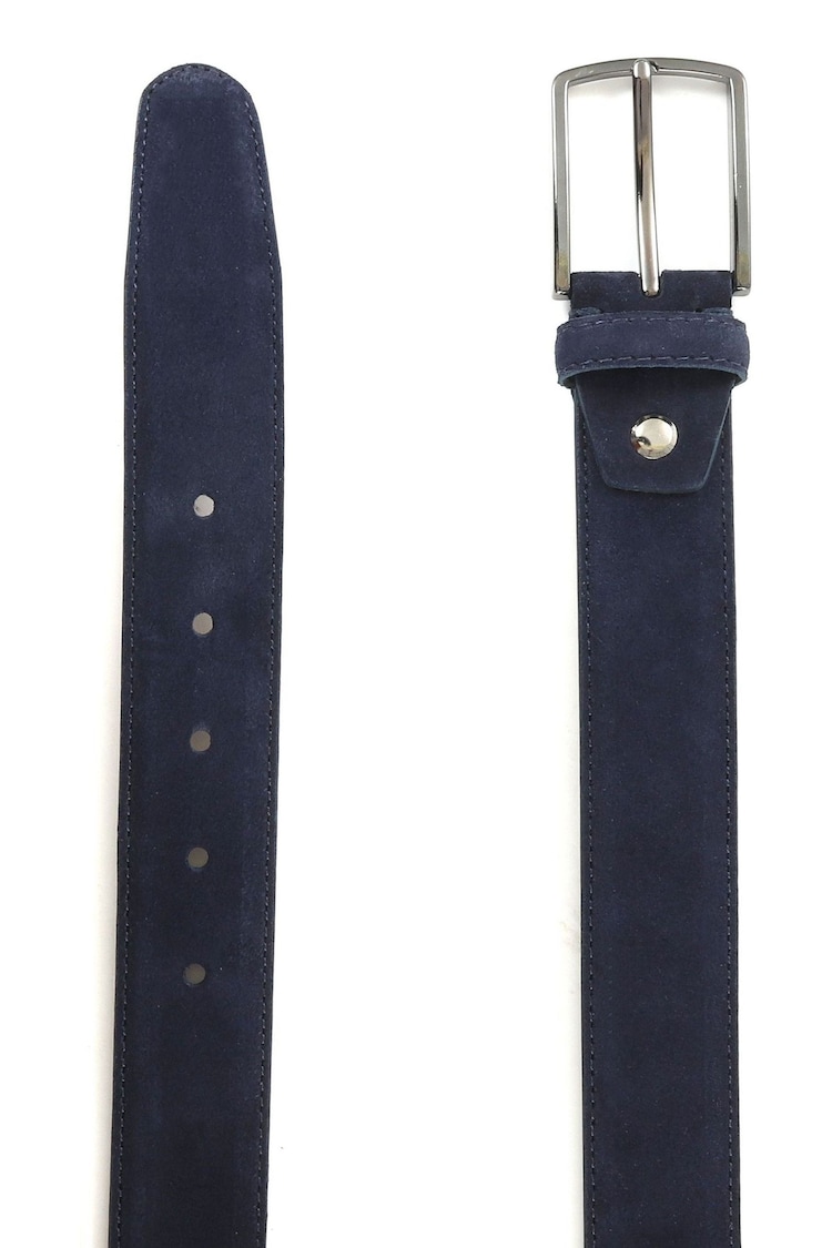 Jones Bootmaker Upney Mens Blue Suede Leather Belt - Image 2 of 3