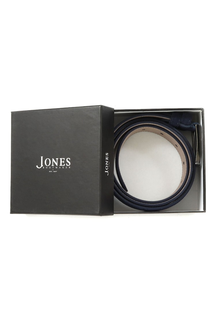 Jones Bootmaker Upney Mens Blue Suede Leather Belt - Image 3 of 3