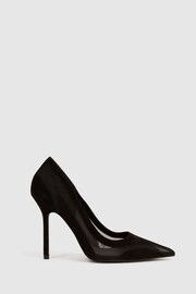 Reiss Black Dahlia Leather Sheer Court Shoes - Image 1 of 6