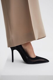 Reiss Black Dahlia Leather Sheer Court Shoes - Image 3 of 6