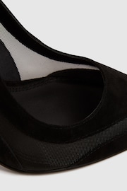 Reiss Black Dahlia Leather Sheer Court Shoes - Image 6 of 6